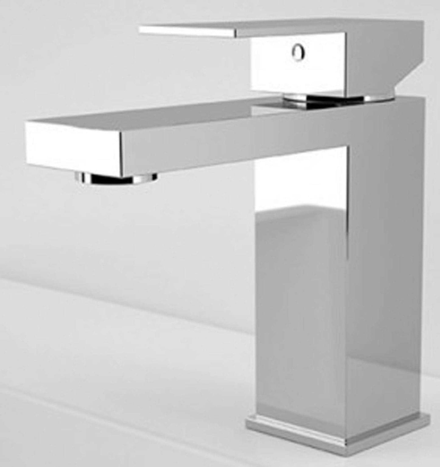 Novellini Serie Fly 2 Miscelatore Lavabo Versione Basso Monocomando 1 Leva Monoforo 1 Foro Compreso di Piletta di Scarico Click - Clack Ottone Cromato