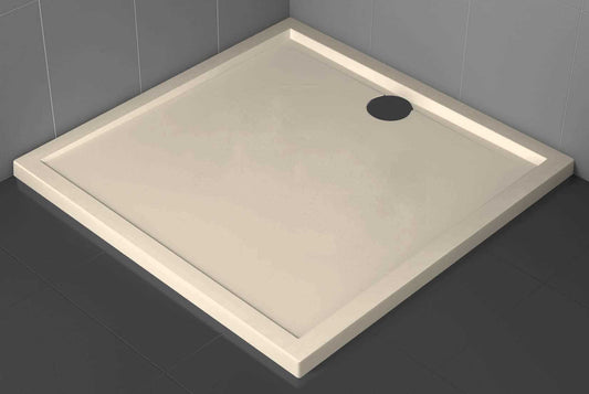 Novellini Olympic Piatto Doccia Slim Dimensione 100x100 Altezza Spessore 4,5 cm Colore Beige Forma Quadrato Installazione Appoggio Pavimento Superficie Liscia Materiale Metacrilico Escluso di Piletta di Scarico e Copripiletta