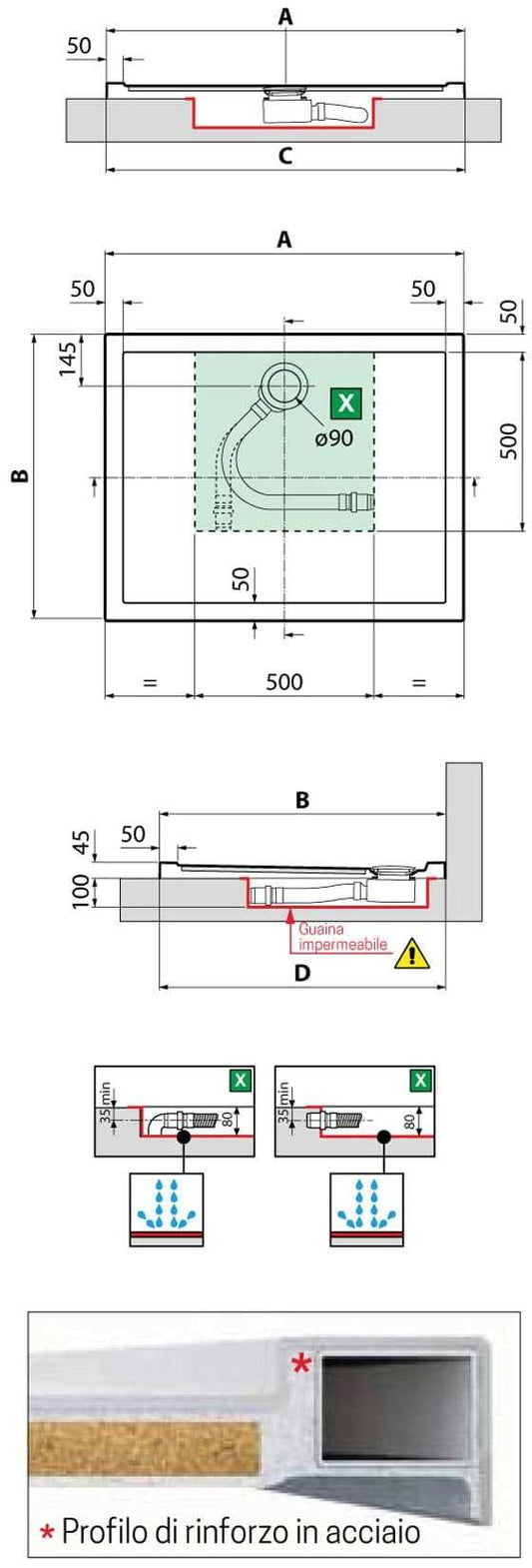 Novellini Olympic Piatto Doccia Slim Dimensione 100x100 Altezza Spessore 4,5 cm Colore Bianco Morbido ( Opaco ) Forma Quadrato Installazione Appoggio Pavimento Superficie Liscia Materiale Metacrilico Escluso di Piletta di Scarico e Copripiletta