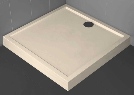 Novellini Olympic Piatto Doccia Alto Dimensione 90x90 Altezza Spessore 11,5 cm Colore Beige Forma Quadrata Installazione Appoggio Pavimento Superficie Liscia Materiale Acrilico Escluso di Piletta di Scarico Copripiletta Piedini
