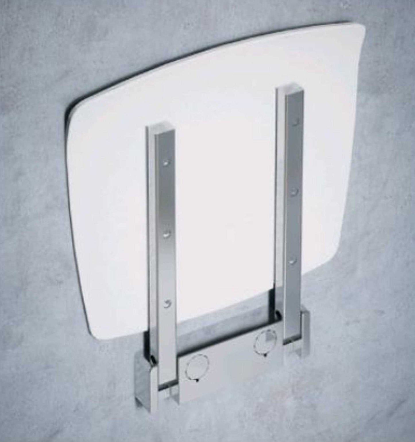 Novellini Sedile Reclinabile Portata Massima 100kg Parete Bianco RAL 9003 Solida Struttura Metallo Cromato Acciaio Inossidabile Meccanismo Rotazione Seduta Ergonomica Confortevole Superfice Antiscivolo 37x38 Altezza 7 cm