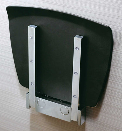 Novellini Sedile Reclinabile Portata Massima 100kg Parete Nero RAL 7021 Solida Struttura Metallo Cromato Acciaio Inossidabile Meccanismo Rotazione Seduta Ergonomica Confortevole Superfice Antiscivolo 37x38 Altezza 7 cm