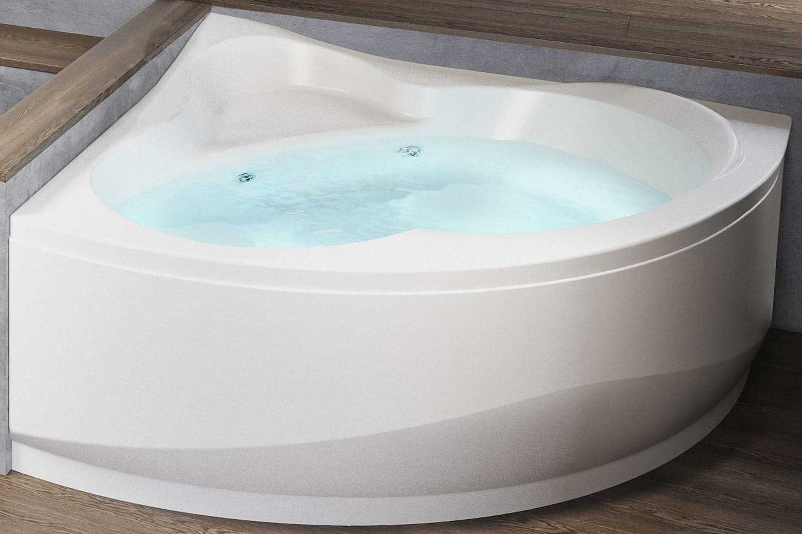 Novellini Una Vasca da Bagno Versione Hydro Misura 135x135 H55 cm Idro Whirlpool 6 Jets Accensione Digitale Forma Esterna Semicircolare Simmetrica Interna Ovale Installazione Angolare Reversibile Pannello Colonna Materiale Acrilico Finitura Bianco Lucido