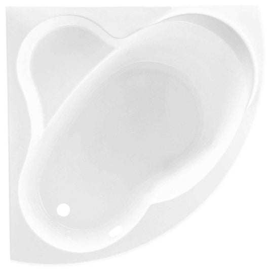 Novellini Una Vasca da Bagno Versione Standard da Incasso Misura 135x135 Guscio Tradizionale da Rivestire Forma Esterna Tonda Curva Semicircolare Simmetrica Interna Ovale Materiale Acrilico Finitura Bianco Lucido Installazione Angolo Angolare Reversibile