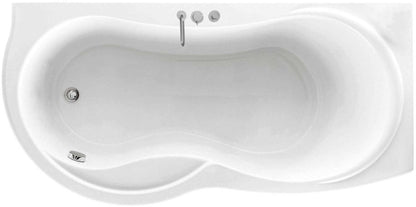 Novellini Venus Vasca da Bagno Versione Standard Con Telaio Misura 180x80 / 85 H55 cm Forma Esterna Tonda Curva Semicircolare Asimmetrica Interna Otto Installazione Angolare Destra Pannello Frontale Rubinetteria Materiale Acrilico Finitura Bianco Lucido