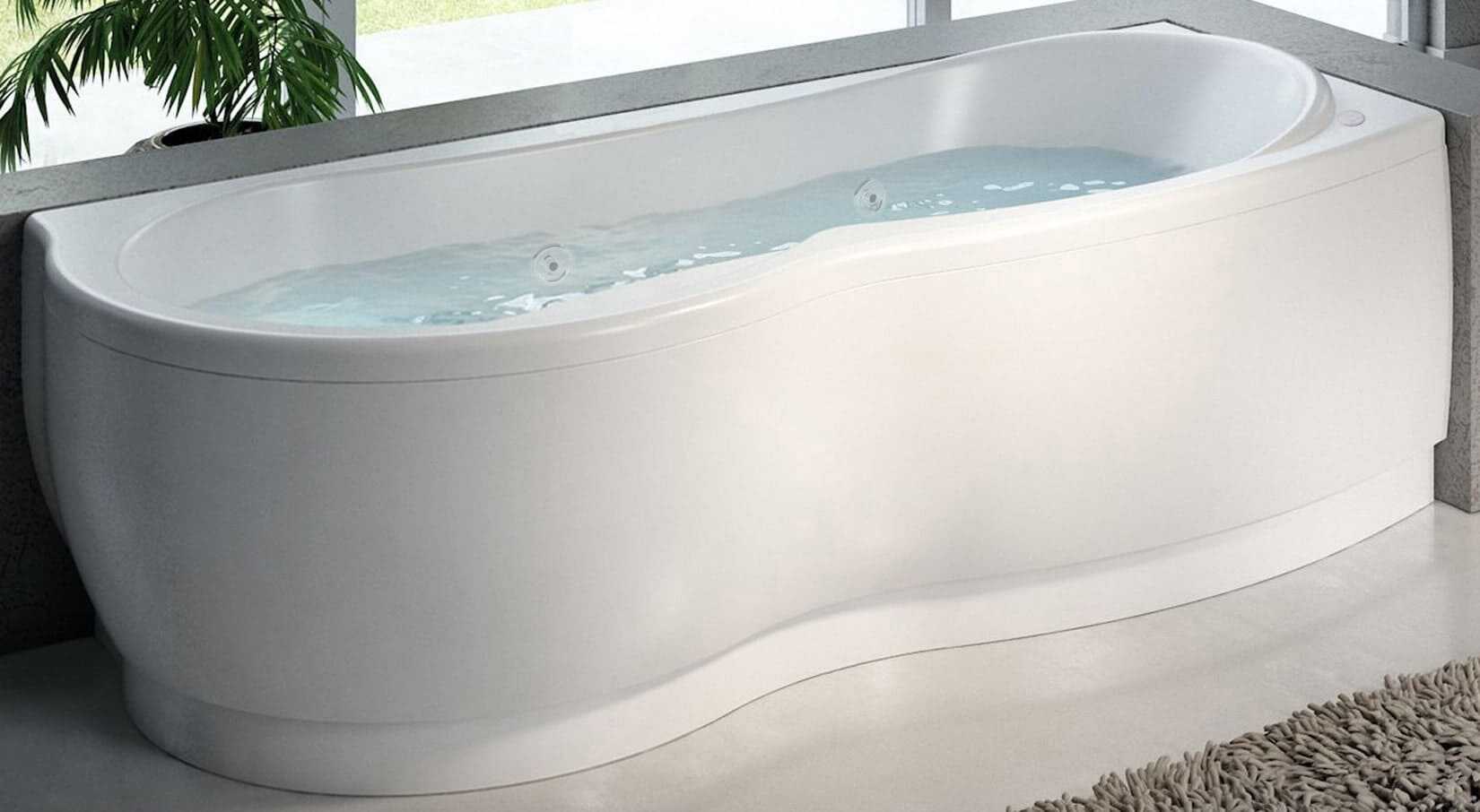 Novellini Venus Vasca da Bagno Versione Hydro Plus Misura 170x70 / 85 H55 cm Idro Whirlpool 6 Jets Disinfezione Airpool 12 Jet Forma Esterna Curva Asimmetrica Interna Otto Montaggio Angolare DX Pannello Display Erogatore Materiale Acrilico Finitura Bianco