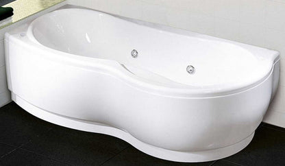 Novellini Venus Vasca da Bagno Versione Hydro Plus Misura 180x80 / 85 H55 cm Idro Whirlpool 6 Jets Disinfezione Airpool 12 Jet Forma Esterna Curva Asimmetrica Interna Otto Montaggio Angolare SX Pannello Display Erogatore Materiale Acrilico Finitura Bianco