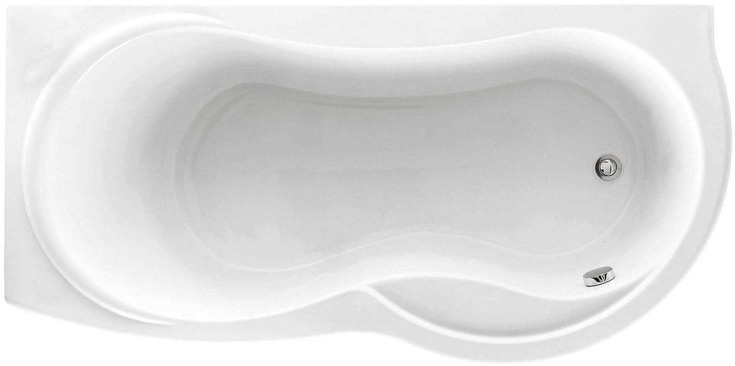 Novellini Venus Vasca da Bagno Versione Standard Con Telaio Misura 180x80 / 85 H55 cm Forma Esterna Tonda Curva Semicircolare Asimmetrica Interna a Otto Installazione Angolare Sinistra Pannello Frontale Erogatore Materiale Acrilico Finitura Bianco Lucido