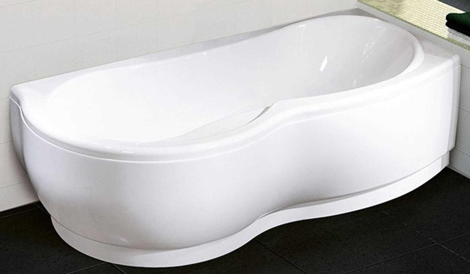 Novellini Venus Vasca da Bagno Versione Standard Con Telaio Misura 180x80 / 85 H55 cm Forma Esterna Tonda Curva Semicircolare Asimmetrica Interna a Otto Installazione Angolare Destra DX Pannello Frontale Colonna Materiale Acrilico Finitura Bianco Lucido