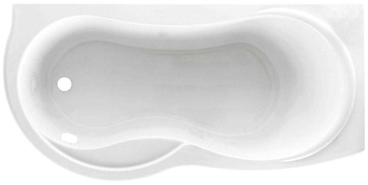 Novellini Venus Vasca da Bagno Versione Standard da Incasso Misura 180x80 / 85 H55 cm Guscio Tradizionale da Rivestire Installazione Angolo Destra Forma Esterna Curva Tonda Semicircolare Asimmetrica Interna a Otto Materiale Acrilico Colore Bianco Lucido