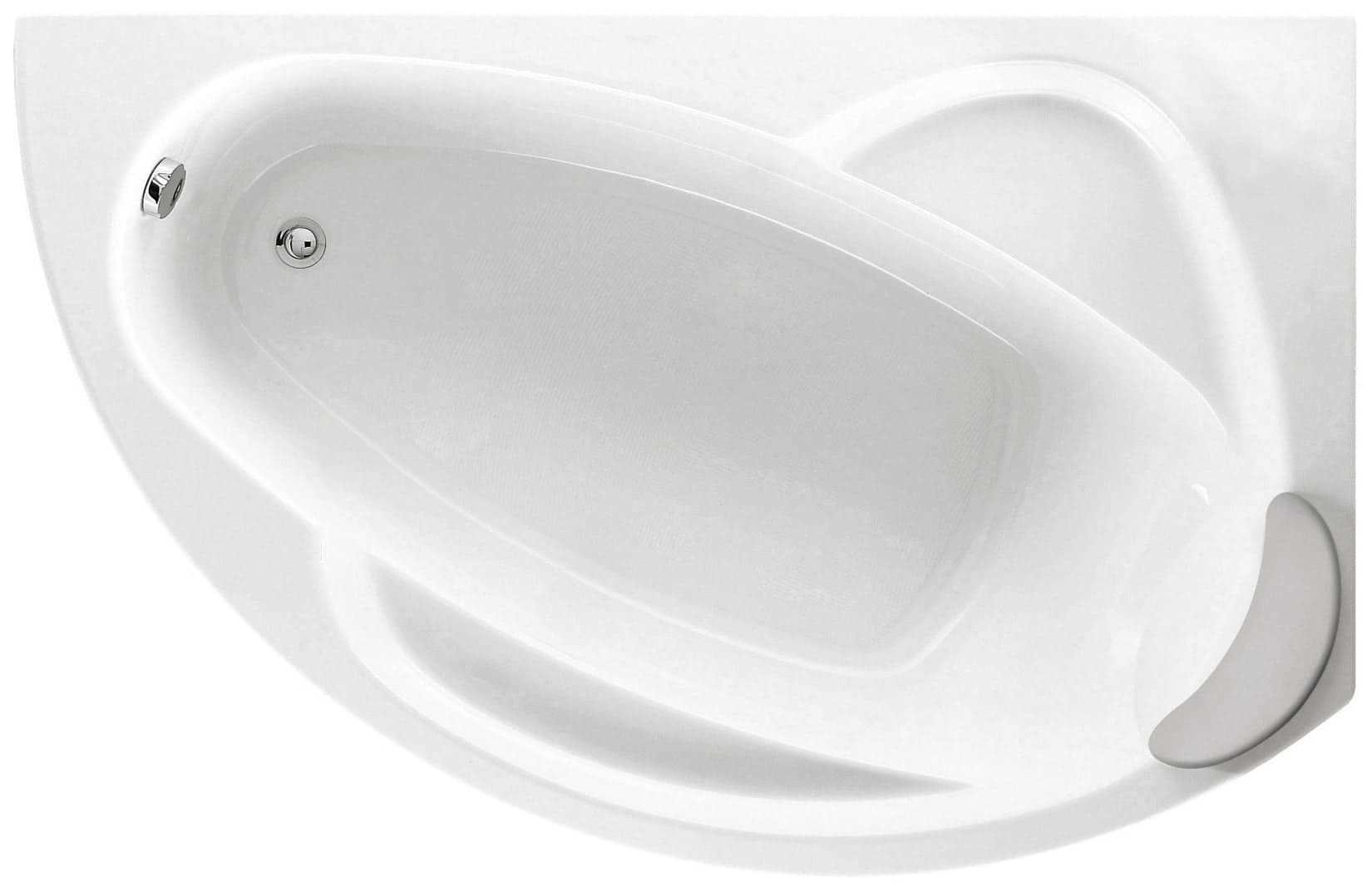 Novellini Vogue Vasca da Bagno Versione Standard Con Telaio Misura 165x85 H55 cm Forma Esterna Tonda Curva Semicircolare Asimmetrica Interna Ovale Installazione Angolare Destra Pannello Frontale Colonna Cuscino Materiale Acrilico Finitura Bianco Lucido