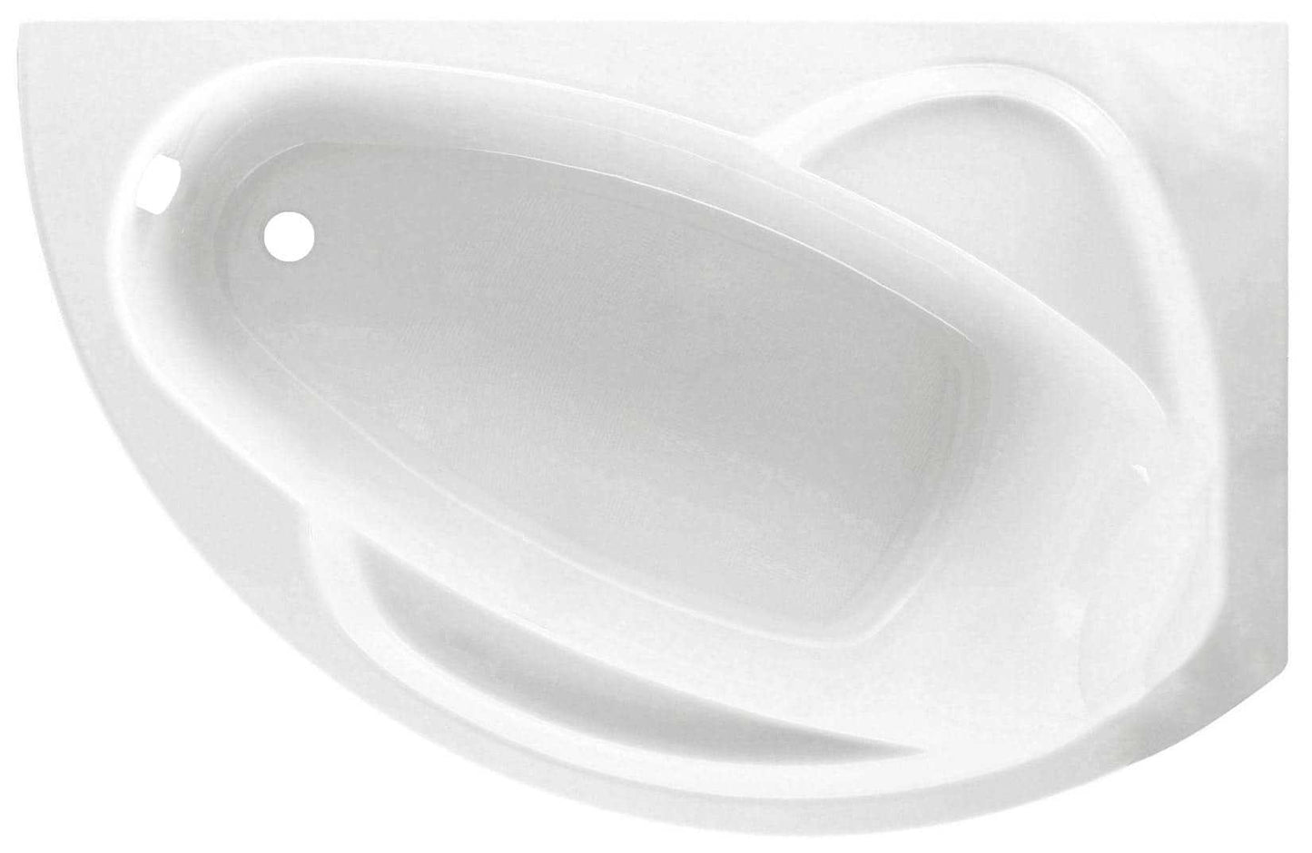 Novellini Vogue Vasca da Bagno Versione Standard da Incasso Misura 165x85 H55 cm Guscio Tradizionale da Rivestire Installazione ad Angolo a Destra Forma Esterna Tonda Curva Semicircolare Asimmetrica Interna Ovale Materiale Acrilico Finitura Bianco Lucido