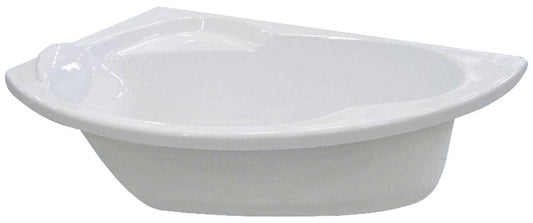 Novellini Vogue Vasca da Bagno Versione Standard da Incasso Misura 150x85 H55 cm Guscio Tradizionale da Rivestire Installazione ad Angolo Sinistra Forma Esterna Tonda Curva Semicircolare Asimmetrica Interna Ovale Materiale Acrilico Finitura Bianco Lucido