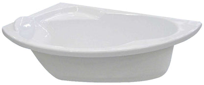 Novellini Vogue Vasca da Bagno Versione Standard da Incasso Misura 165x85 H55 cm Guscio Tradizionale da Rivestire Installazione ad Angolo Sinistra Forma Esterna Tonda Curva Semicircolare Asimmetrica Interna Ovale Materiale Acrilico Finitura Bianco Lucido