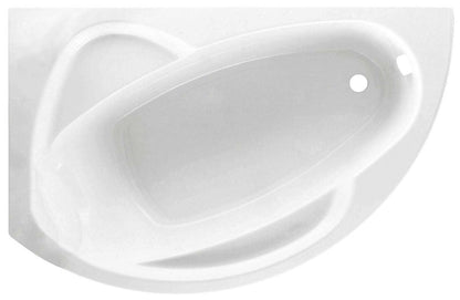 Novellini Vogue Vasca da Bagno Versione Standard da Incasso Misura 150x85 H55 cm Guscio Tradizionale da Rivestire Installazione ad Angolo Sinistra Forma Esterna Tonda Curva Semicircolare Asimmetrica Interna Ovale Materiale Acrilico Finitura Bianco Lucido