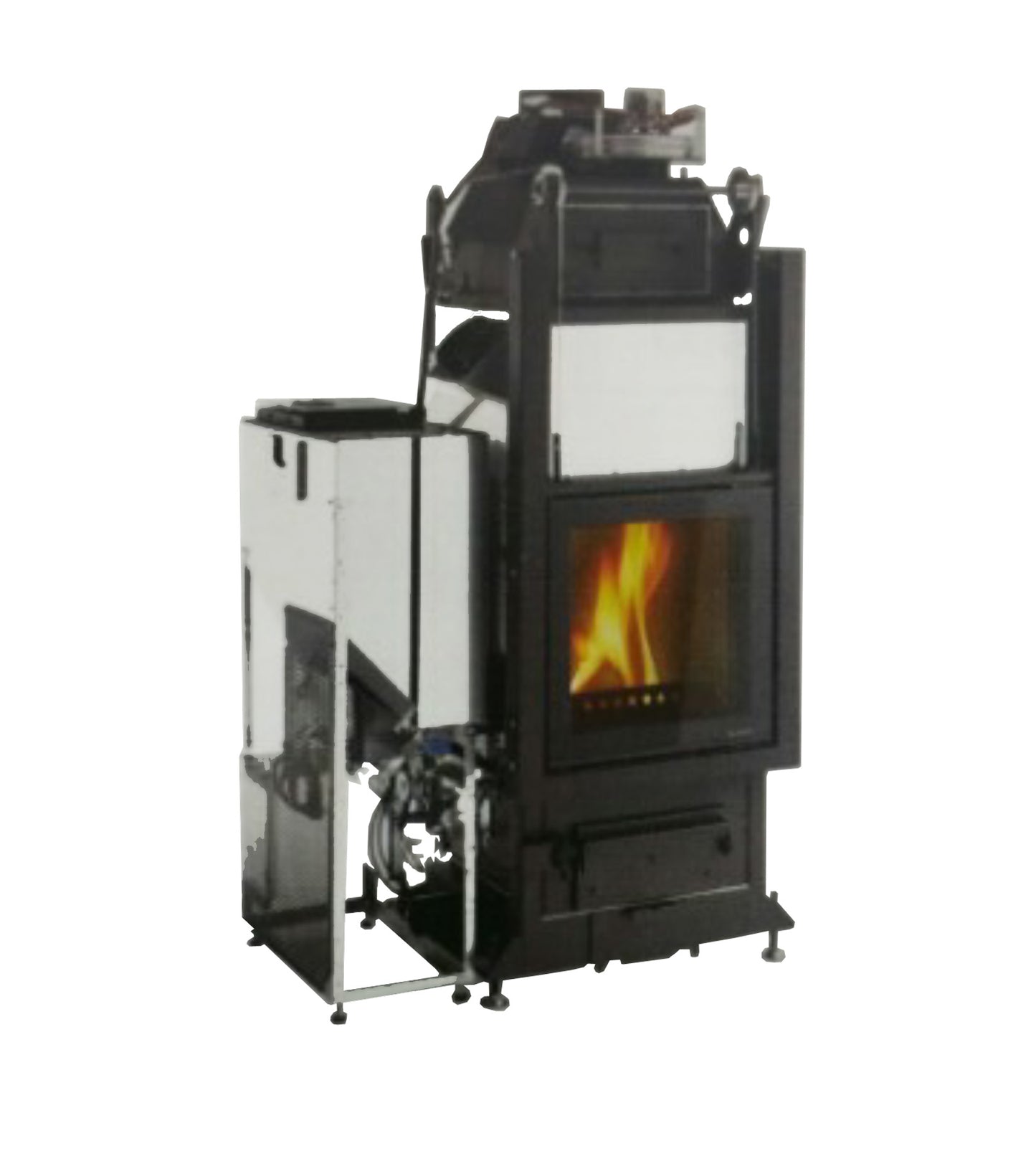 Camino Legna Pellet Aria Calda Ventilata Canalizzata Palazzetti Multifire NT Aria 15  Potenza Legna 15 kW Pellet 15 kW Caricamento a Sinistra