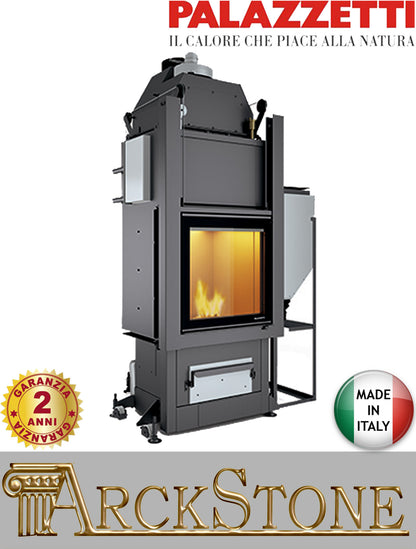 Termo Camino Legna Pellet Acqua Palazzetti Multifire NT Idro 15 Potenza Legna 13,33 kW Pellet 15,3 kW Caricamento Pellet a Destra