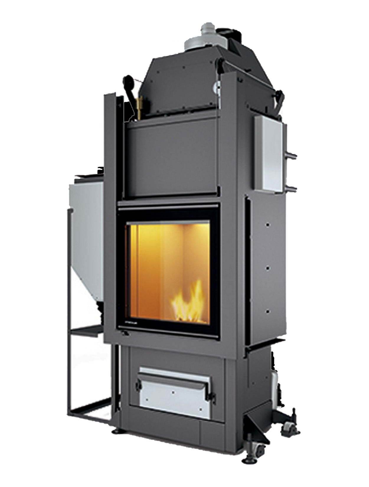 Termo Camino Legna Pellet Acqua Palazzetti Multifire NT Idro 22 Potenza Legna 18,12 kW Pellet 22 kW Caricamento Pellet a Sinistra