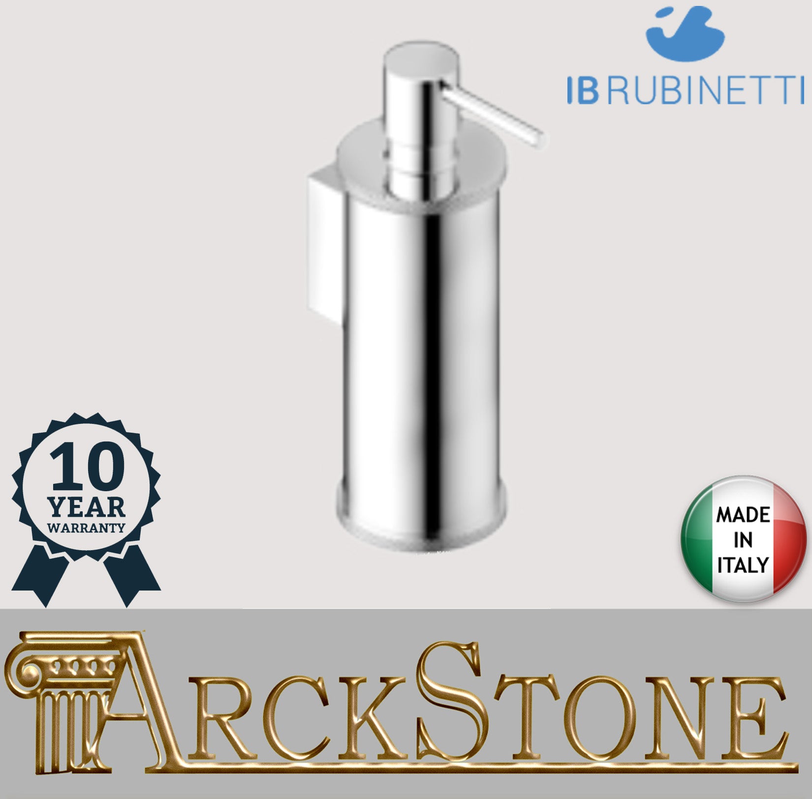 Dispenser Sapone Liquido A Parete IB Rubinetti Officina Materiale Ottone Finitura Cromata