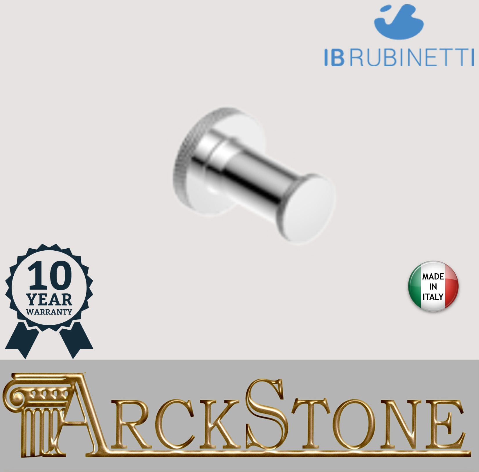 Porta Abiti Rotondo A Parete IB Rubinetti Officina Materiale Ottone Finitura Cromata