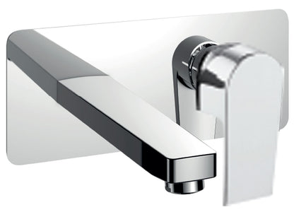 Miscelatore Lavabo Ad Incasso Con Bocca A Parete Lunghezza 177 mm Duemmeggi Omega Ottone Finitura Cromata Made in Italy Garanzia 5 Anni