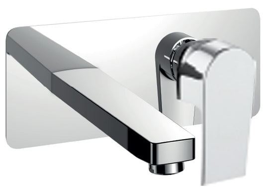 Miscelatore Lavabo Ad Incasso Con Bocca A Parete Lunghezza 177 mm Duemmeggi Omega Ottone Finitura Cromata Made in Italy Garanzia 5 Anni