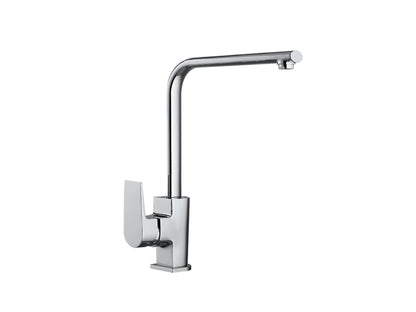 Miscelatore Lavello Cucina Lavatoio Con Canna A L Orientabile Duemmeggi Omega Appoggio Monoforo Moderno Monocomando Ottone Finitura Cromata Made in Italy Garanzia 5 Anni