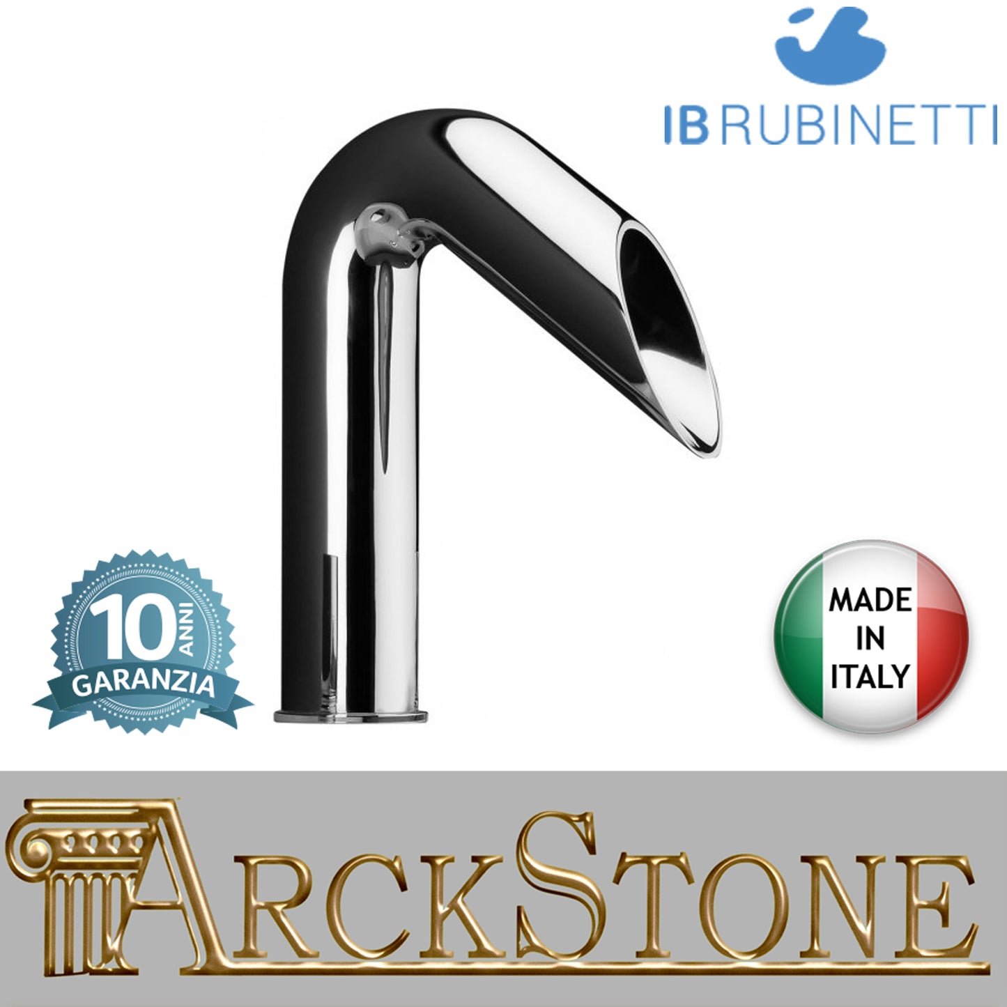 Miscelatore lavabo completo di piletta di scarico click-clack marca IB rubinetti modello OnlyOne rubinetteria rubinetto ottone cromato bagno fontana finitura cromo rivenditore autorizzato campania arredamento qualità made in italy garanzia 10 anni azienda