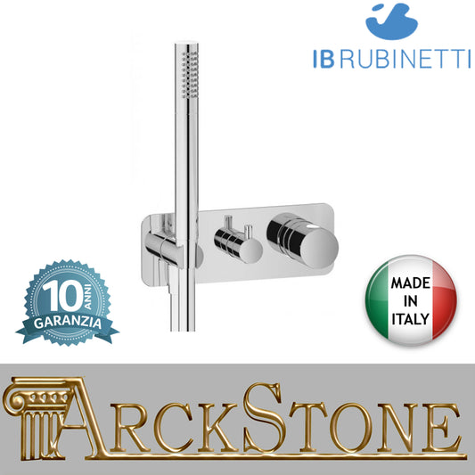 Miscelatore doccia incasso tre vie con kit doccia integrato nella placca marca IB rubinetti modello OnlyOne rubinetteria rubinetto ottone cromato bagno fontana finitura cromo rivenditore autorizzato campania arredamento qualità garanzia 10 anni azienda