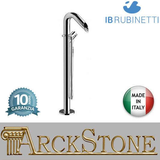 Miscelatore bordo vasca da terra completo di kit doccia marca IB rubinetti modello OnlyOne rubinetteria rubinetto ottone cromato bagno fontana finitura cromo rivenditore autorizzato campania arredamento qualità garanzia 10 anni azienda certificata