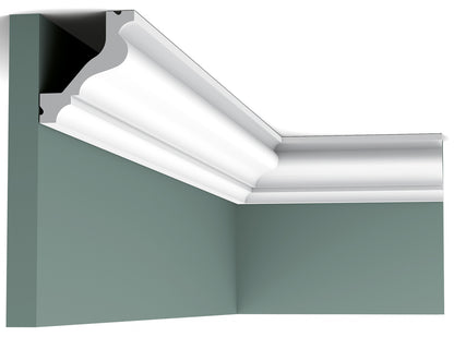 Orac Decor C200 Cornice Soffitto Parete Poliuretano Ad Alta Densità Bianco Resistente Agli Urti Calore Facile Da Installare Verniciabile Pretrattata Primer Acrilico Impermeabile Per Interno ed Esterno Ambienti Umidi Misura 200x6,5x5,7 cm