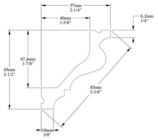 Orac Decor C200 Cornice Soffitto Parete Poliuretano Ad Alta Densità Bianco Resistente Agli Urti Calore Facile Da Installare Verniciabile Pretrattata Primer Acrilico Impermeabile Per Interno ed Esterno Ambienti Umidi Misura 200x6,5x5,7 cm