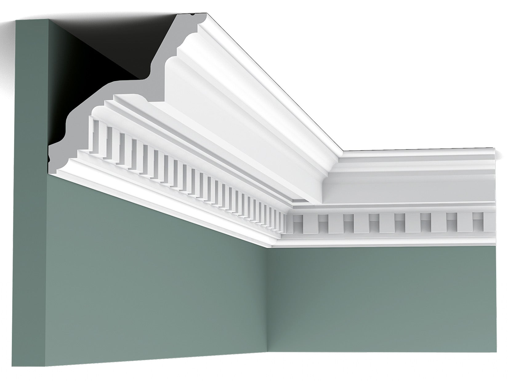 Orac Decor C211 Cornice Soffitto Parete Purotouch® Poliuretano Ad Alta Densità Bianco Resistente Agli Urti Calore Facile Da Installare Verniciabile Pretrattata Primer Acrilico Impermeabile Per Interno ed Esterno Ambienti Umidi Misura 200x11,6x11,2 cm