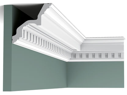 Orac Decor C211 Cornice Soffitto Parete Purotouch® Poliuretano Ad Alta Densità Bianco Resistente Agli Urti Calore Facile Da Installare Verniciabile Pretrattata Primer Acrilico Impermeabile Per Interno ed Esterno Ambienti Umidi Misura 200x11,6x11,2 cm