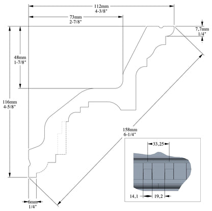 Orac Decor C211 Cornice Soffitto Parete Purotouch® Poliuretano Ad Alta Densità Bianco Resistente Agli Urti Calore Facile Da Installare Verniciabile Pretrattata Primer Acrilico Impermeabile Per Interno ed Esterno Ambienti Umidi Misura 200x11,6x11,2 cm