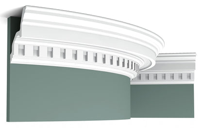 Orac Decor C211F Cornice Soffitto Parete Poliuretano Flessibile Bianco Resistente Agli Urti Calore Termiti Acqua Facile Da Installare Verniciabile Pretrattata Primer Acrilico Impermeabile Interno Esterno Ambienti Umidi Misura 200x11,6x11,2 cm