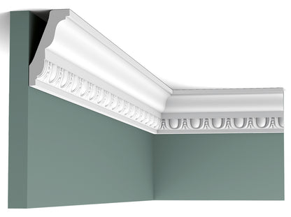 Orac Decor C212 Cornice Soffitto Parete Purotouch® Poliuretano Alta Densità Bianco Modanatura Fregio Classico Resistente Urti Calore Facile Installazione Verniciabile Pretrattata Primer Acrilico Impermeabile Interno Esterno Ambienti Umidi 200x7,5x4,5 cm 