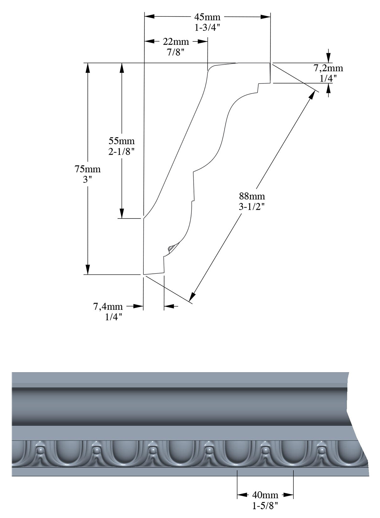 Orac Decor C212 Cornice Soffitto Parete Purotouch® Poliuretano Alta Densità Bianco Modanatura Fregio Classico Resistente Urti Calore Facile Installazione Verniciabile Pretrattata Primer Acrilico Impermeabile Interno Esterno Ambienti Umidi 200x7,5x4,5 cm 