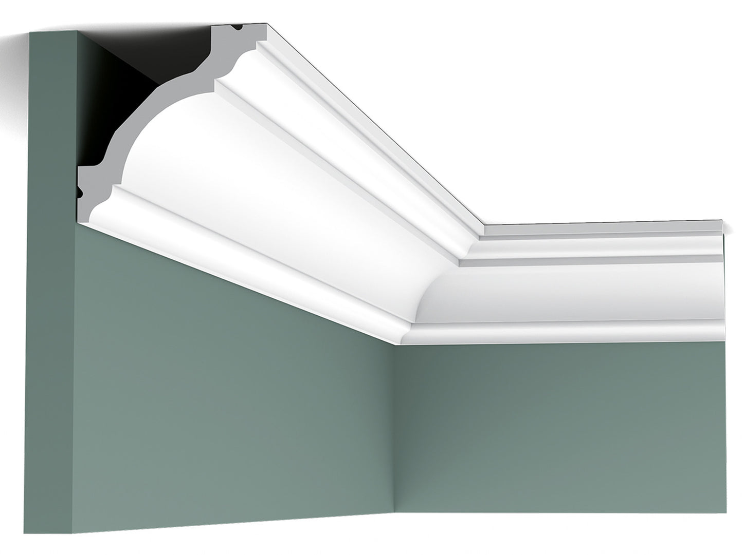 Orac Decor C213 Cornice Soffitto Parete Purotouch® Poliuretano Ad Alta Densità Bianco Resistente Agli Urti Calore Acqua Facile Da Installare Verniciabile Pretrattata Primer Acrilico Impermeabile Per Interno ed Esterno Ambienti Umidi Misura 200x8x8 cm