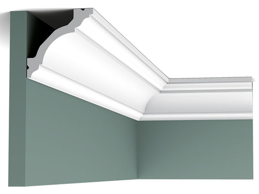 Orac Decor C213 Cornice Soffitto Parete Purotouch® Poliuretano Ad Alta Densità Bianco Resistente Agli Urti Calore Acqua Facile Da Installare Verniciabile Pretrattata Primer Acrilico Impermeabile Per Interno ed Esterno Ambienti Umidi Misura 200x8x8 cm