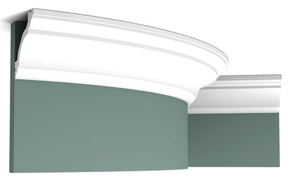 Orac Decor C213F Cornice Soffitto Parete Poliuretano Flessibile Bianco Resistente Agli Urti Calore Termiti Acqua Facile Da Installare Verniciabile Pretrattata Primer Acrilico Impermeabile Interno Esterno Ambienti Umidi Misura 200x8x8 cm