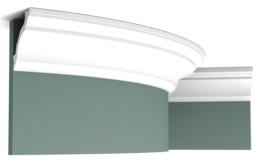 Orac Decor C213F Cornice Soffitto Parete Poliuretano Flessibile Bianco Resistente Agli Urti Calore Termiti Acqua Facile Da Installare Verniciabile Pretrattata Primer Acrilico Impermeabile Interno Esterno Ambienti Umidi Misura 200x8x8 cm