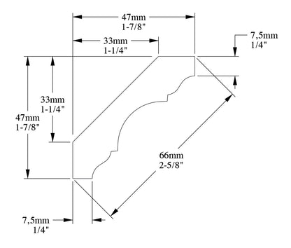 Orac Decor C215 Cornice Soffitto Parete Purotouch® Poliuretano Ad Alta Densità Bianco Resistente Agli Urti Calore Facile Da Installare Verniciabile Pretrattata Primer Acrilico Impermeabile Per Interno ed Esterno Ambienti Umidi Misura 200x4,7x4,7 cm