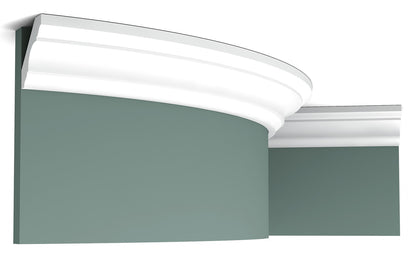 Orac Decor C215F Cornice Soffitto Parete Poliuretano Flessibile Curvabile Bianco Resistente Agli Urti Calore Termiti Acqua Facile Da Installare Verniciabile Pretrattata Primer Acrilico Impermeabile Interno Esterno Ambienti Umidi Misura 200x4,7x4,7 cm