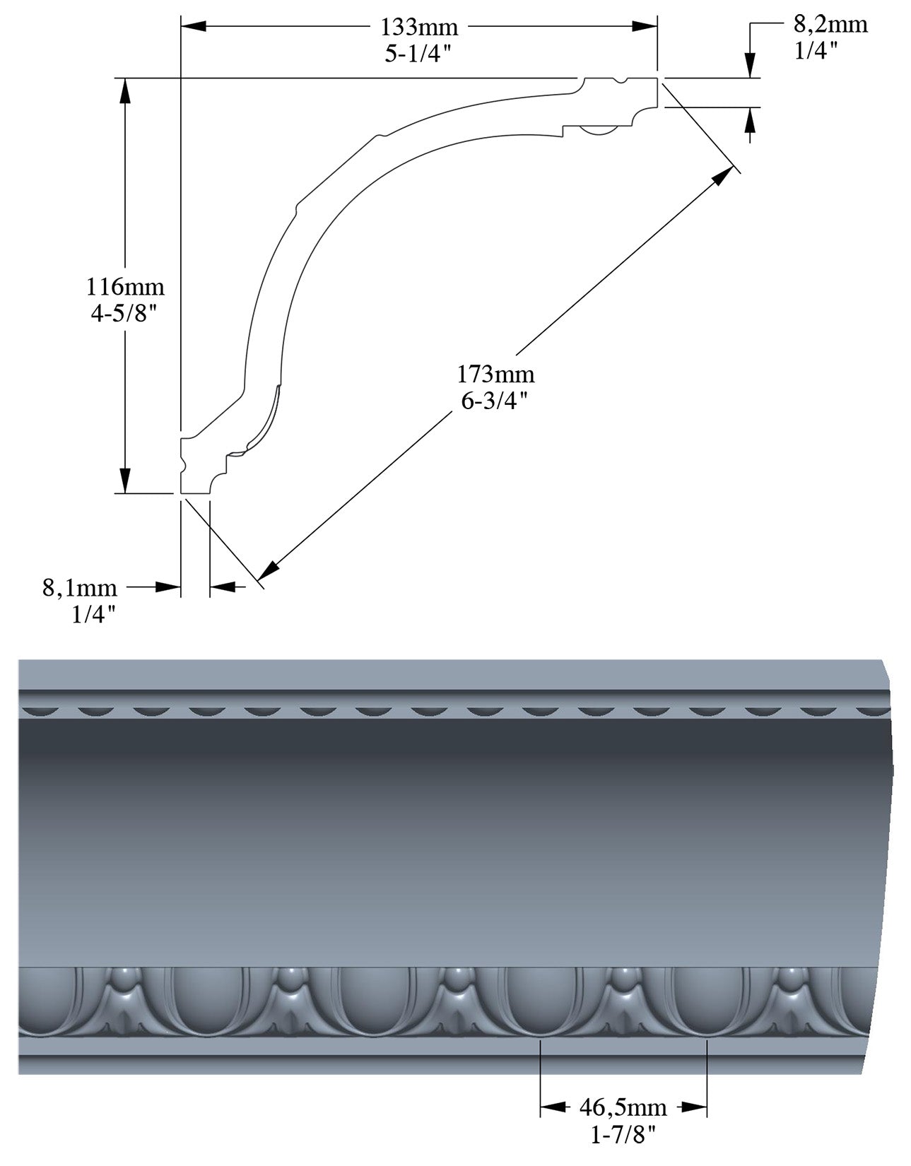 Orac Decor C216 Cornice Soffitto Parete Purotouch® Poliuretano Ad Alta Densità Bianco Resistente Agli Urti Calore Facile Da Installare Verniciabile Pretrattata Primer Acrilico Impermeabile Per Interno ed Esterno Ambienti Umidi Misura 200x11,6x13,3 cm