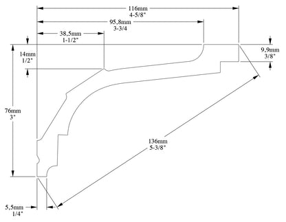 Orac Decor C220 Cornice Soffitto Parete Purotouch® Poliuretano Ad Alta Densità Bianco Resistente Agli Urti Calore Facile Da Installare Verniciabile Pretrattata Primer Acrilico Impermeabile Per Interno ed Esterno Ambienti Umidi Misura 200x7,6x11,6 cm
