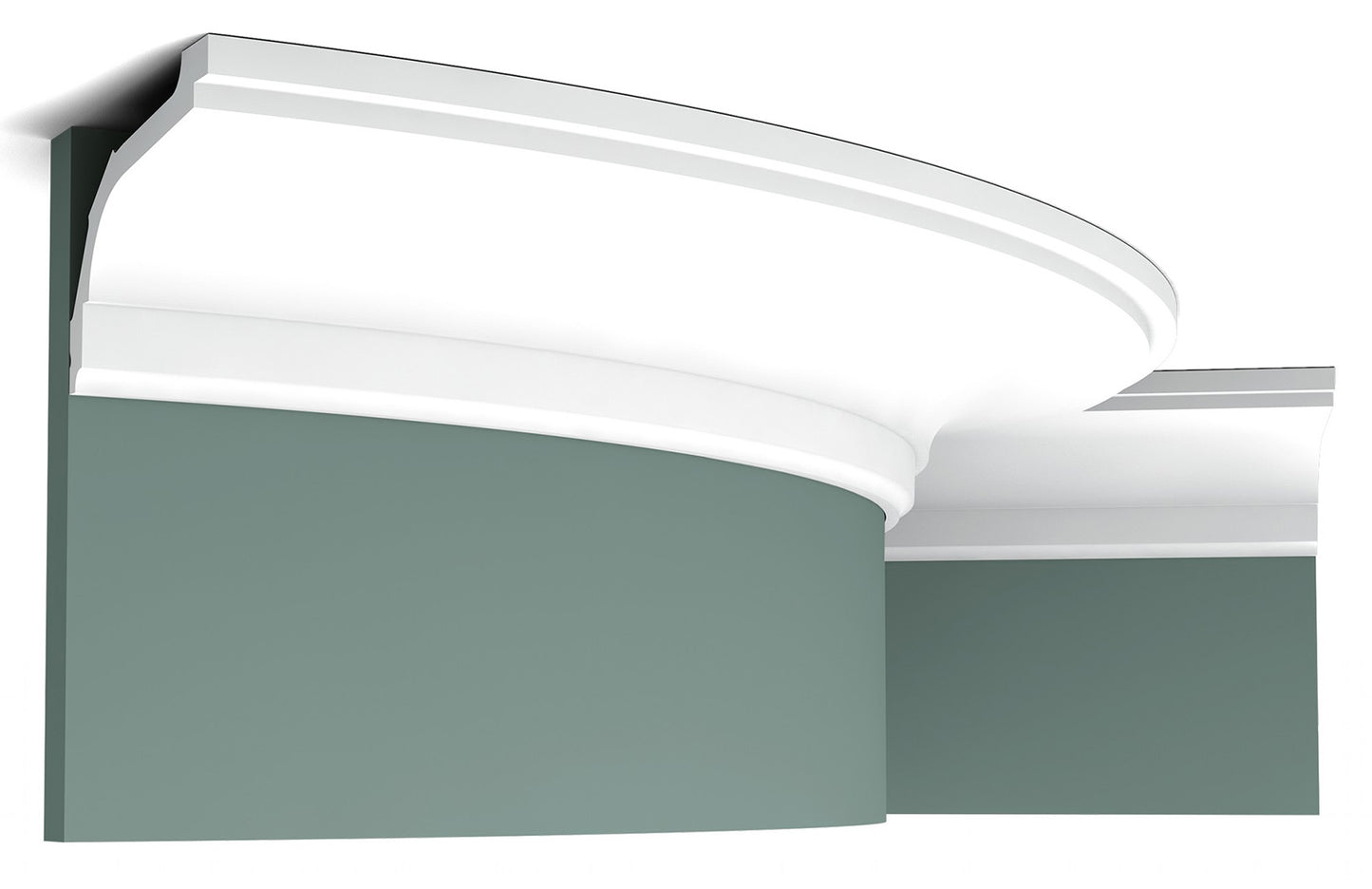 Orac Decor C220F Cornice Soffitto Parete Poliuretano Flessibile Curvabile Bianco Resistente Agli Urti Calore Termiti Acqua Facile Da Installare Verniciabile Pretrattata Primer Acrilico Impermeabile Interno Esterno Ambienti Umidi Misura 200x7,6x11,6 cm