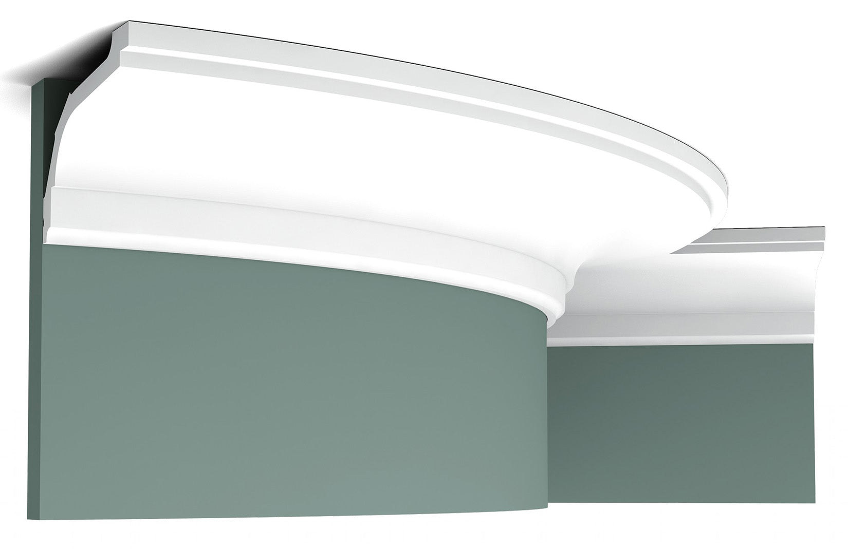 Orac Decor C220F Cornice Soffitto Parete Poliuretano Flessibile Curvabile Bianco Resistente Agli Urti Calore Termiti Acqua Facile Da Installare Verniciabile Pretrattata Primer Acrilico Impermeabile Interno Esterno Ambienti Umidi Misura 200x7,6x11,6 cm