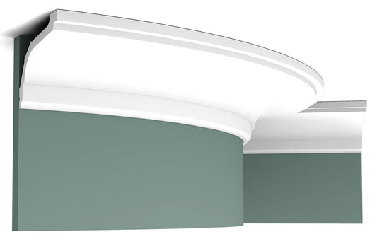 Orac Decor C220F Cornice Soffitto Parete Poliuretano Flessibile Curvabile Bianco Resistente Agli Urti Calore Termiti Acqua Facile Da Installare Verniciabile Pretrattata Primer Acrilico Impermeabile Interno Esterno Ambienti Umidi Misura 200x7,6x11,6 cm