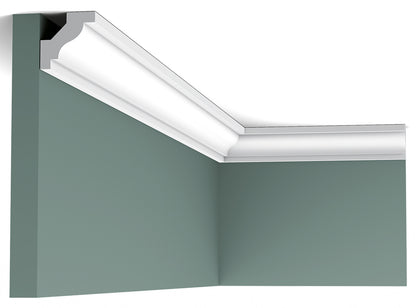 Orac Decor C230 Cornice Soffitto Parete Purotouch® Poliuretano Ad Alta Densità Bianco Resistente Agli Urti Calore Facile Da Installare Verniciabile Pretrattata Primer Acrilico Impermeabile Per Interno ed Esterno Ambienti Umidi Misura 200x2,9x2,9 cm